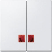 Merten - Abdeckung/Bedienelement für Installationsschalterprogramme Doppelwippe pws MEG3456-0419 mit Fenster (rot)