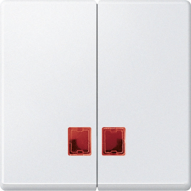 Merten - Abdeckung/Bedienelement für Installationsschalterprogramme Doppelwippe pws MEG3456-0419 mit Fenster (rot)