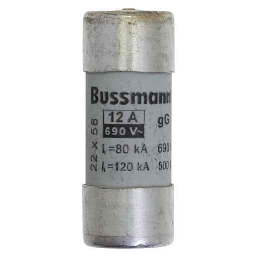 Eaton - Zylindrische Sicherung Sicherungseinsatz Nieders. CYL GG 22,#C22G12S 12A AC 690V 80kA − 10 Stück