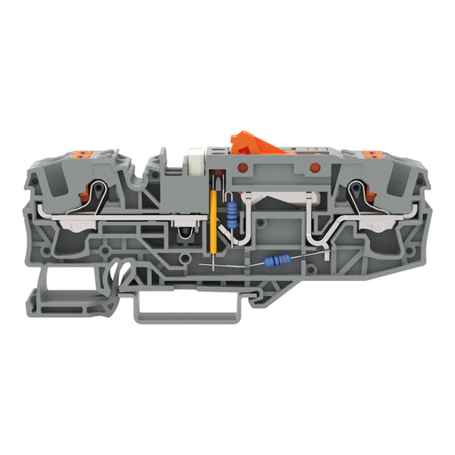 WAGO - Trenn- und Messtrenn-Reihenklemme Erdleiter-Trennklemme 2206-1671/1000-849 orange,grau − 25 Stück