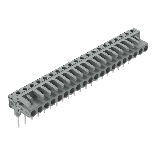 WAGO - Ein- und mehrpolige Klemmenleiste Federleiste f. Reihenklem. 232-250/005-000 0,6x1,abgewinkelt,gr − 10 Stück