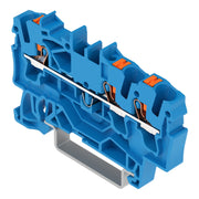 WAGO - Durchgangs-Reihenklemme 3-Leiter-Durchgangsklemme 2202-1304 2,5qmm, blau − 100 Stück