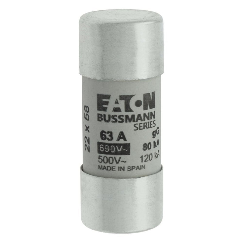 Eaton - Zylindrische Sicherung Sicherungseinsatz Nieders. CYLINDRICA#C22G63 63A AC 690V 80kA − 10 Stück