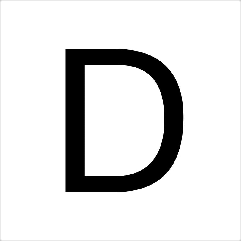 RZB - Beschriftung Buchstaben/Zahlen Buchstabe "D" 99222.013.D sw 100mm groß