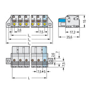 WAGO - Kabelsteckverbinder für Leiterplattensteckverbinder 1-Leiter-Federleiste 2721-204/031-000 Push-inCAGECLAMP,lgr − 50 Stück