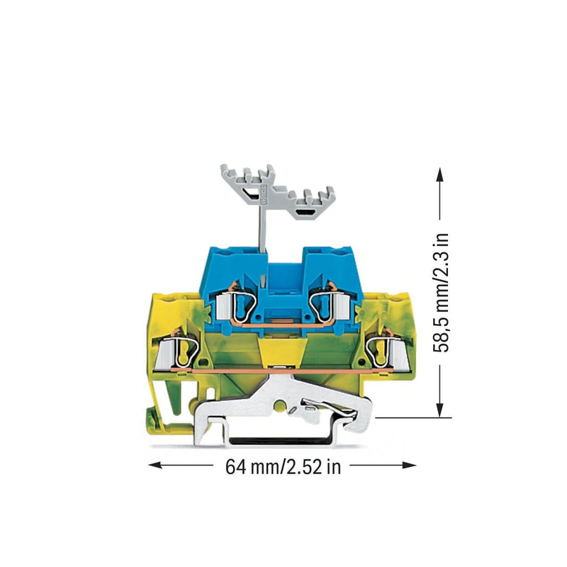 WAGO - Schutzleiter-Reihenklemme Doppelstockklemme 280-537 0,08-2,5 20A gn/ge − 50 Stück