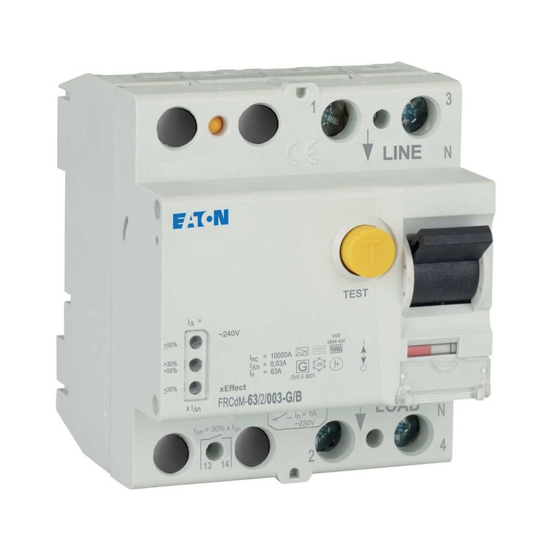 Eaton - Fehlerstrom-Schutzschalter Digitaler FI-Schalter FRCdM-63/2/003-G/B 63A,2p,30mA,TypG/B