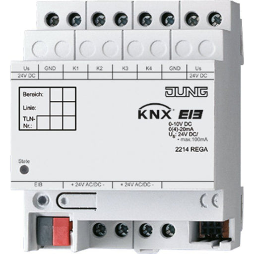 Jung - Bussystem-Analogeingang KNX Analogeingang 4-fach 2214 REG A REG Gehäuse 4TE