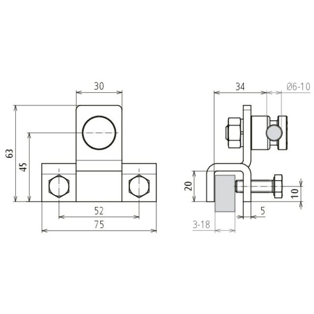 DEHN - Anschlussklemme für Blitzschutz Anschlussklemme senkr. 372169 für Ex-Zone 2/22 für
