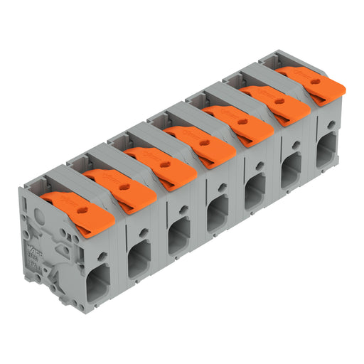 WAGO - Leiterplattenklemme Hebel 2606-1357 6mm²,grau − 26 Stück