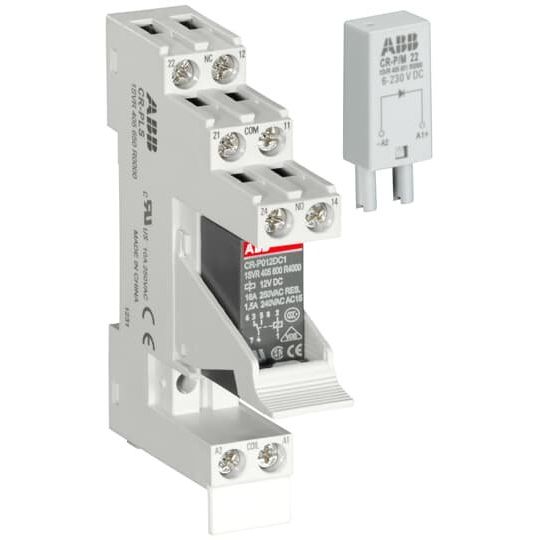 ABB Stotz S&J - Schaltrelais Interface-Relais CR-P024DC1LC62C komplett mit Sockel − 10 Stück