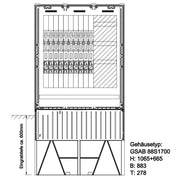 GSAB Elektrotechnik - Anschlussschrank Verteilersäule 88S1700K10LSL00 HxBxT:1064x883x278mm