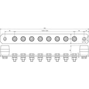 DEHN - Potentialausgleich-Schiene Potentialausgleichschiene PAS I 8AP M10 CU o. Abdeckung Cu