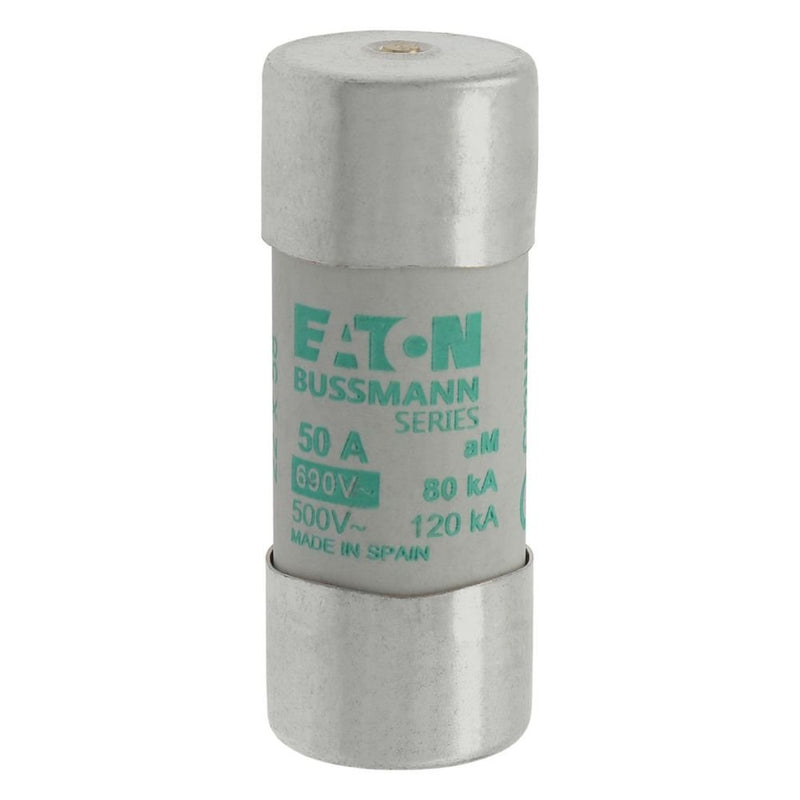 Eaton - Zylindrische Sicherung Sicherungseinsatz Nieders. CYL AM 22,#C22M50S 50A AC 690V 80kA − 10 Stück