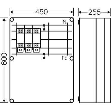 Hensel - Sicherungslasttrennschalter mit Gehäuse Mi-NH-Sicherungsgehäuse Mi 6677 1xNH2 3p., 630A, 5p