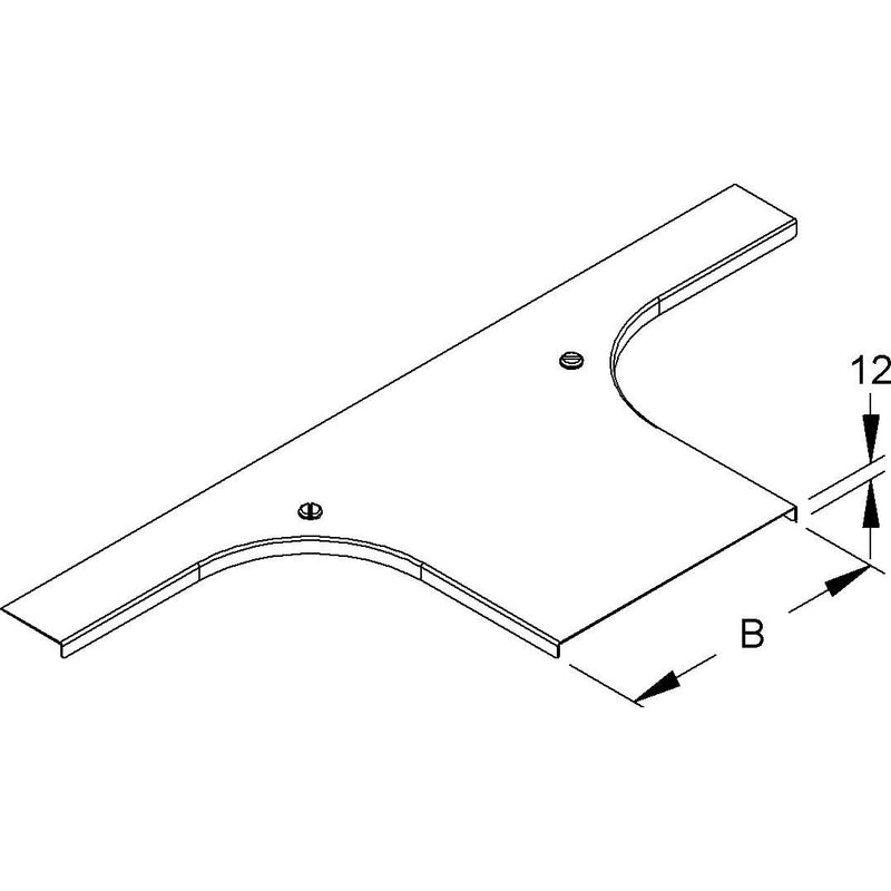 Niedax - Deckel Anbau-Abzweigstück für Kabeltragsystem Deckel für Anbau-T-Stück RTACDV 100 S Breite 105,5mm