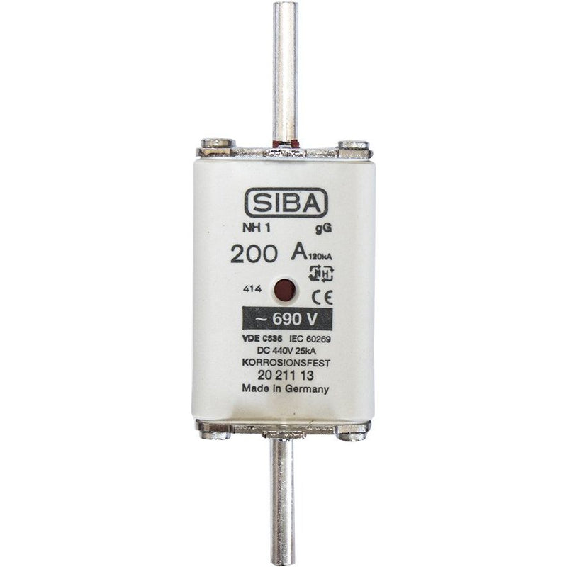 Siba - Messersicherung NH-Sicherungseinsatz 2021113.200 200A NH1 gG 690V − 3 Stück
