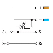 WAGO - Initiator/Aktor-Reihenklemme Initiatoren-LED-Klemme 280-580/281-434 für PNP (plus) − 50 Stück
