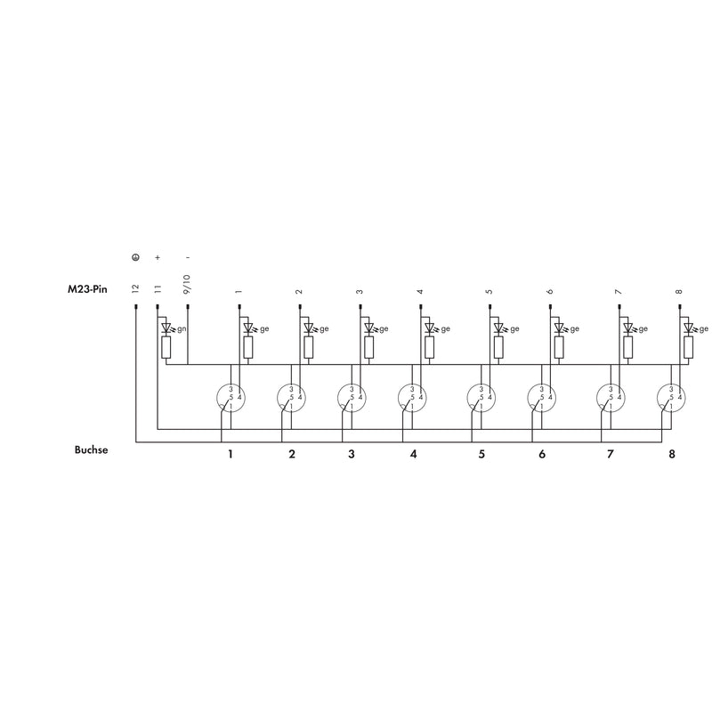 WAGO - Passiver Sensor-/Aktor-Verteiler (ohne Leitung) Sensor/Aktor Verteilerbox 757-184 8F/4P/M23