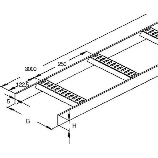 Niedax - Kabelleiter KLM 100.303 F − 6 Meter