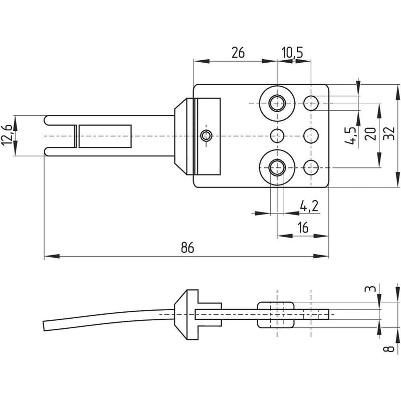 Schmersal - Betätiger für Positionsschalter mit getrenntem Betätiger Betätigunsorgan BOR kpl.