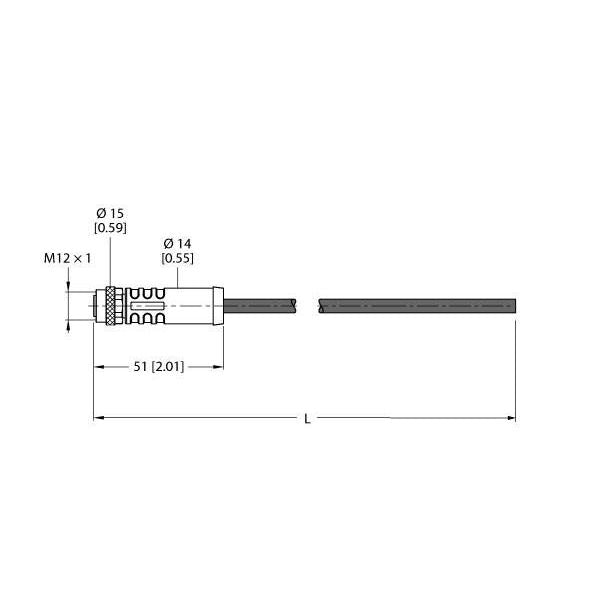 Turck - Rundsteckverbinder, feldkonfektionierbar (Industriesteckverbinder) Versorgungsleitung RKP46PTA-1/TXL M12-Power