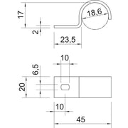 OBO Bettermann - Befestigungsschelle für Kabel/Rohre Stapa-Schelle 822 18 FT feuer.vz − 100 Stück