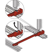 Schroff - Befestigungsteil für Baugruppe mit Rastermaß 482,6 mm (19 Zoll) X-Führungsschiene 64560074 (VE2) rot 160T − 20 Packung