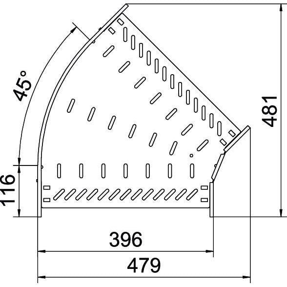 OBO Bettermann - Bogen für Kabelrinne Bogen 45 Grad RB 45 640 FT 60x400 tauchfeuerv