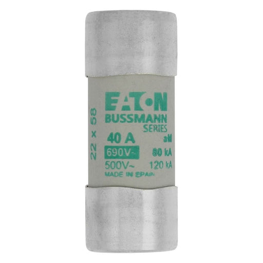 Eaton - Zylindrische Sicherung Sicherungseinsatz Nieders. CYLINDRICA#C22M40 40A AC 690V 80kA − 10 Stück