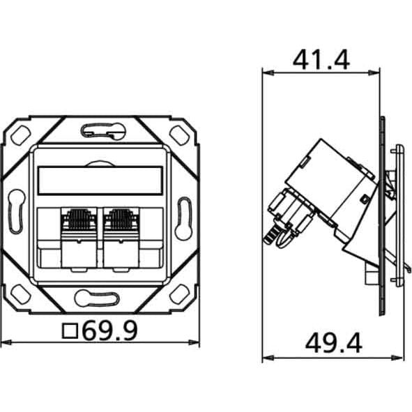 Metz Connect - Kommunikationsanschlussdose Kupfer Anschlussdose C6Amodul Upk 130B12D21102-E 2Port 270 Upk,rws − 10 Stück