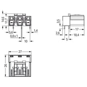 WAGO - Leiterplattensteckverbinder Stecker für Leiterplatten 770-873/011-000/073- 3-polig,hellgrün − 100 Stück