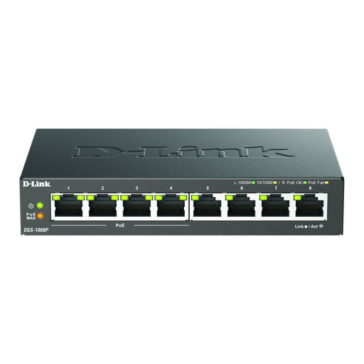 DLink - Netzwerk Switch 8-Port Gigabit Switch PoE DGS-1008P/E Layer 2