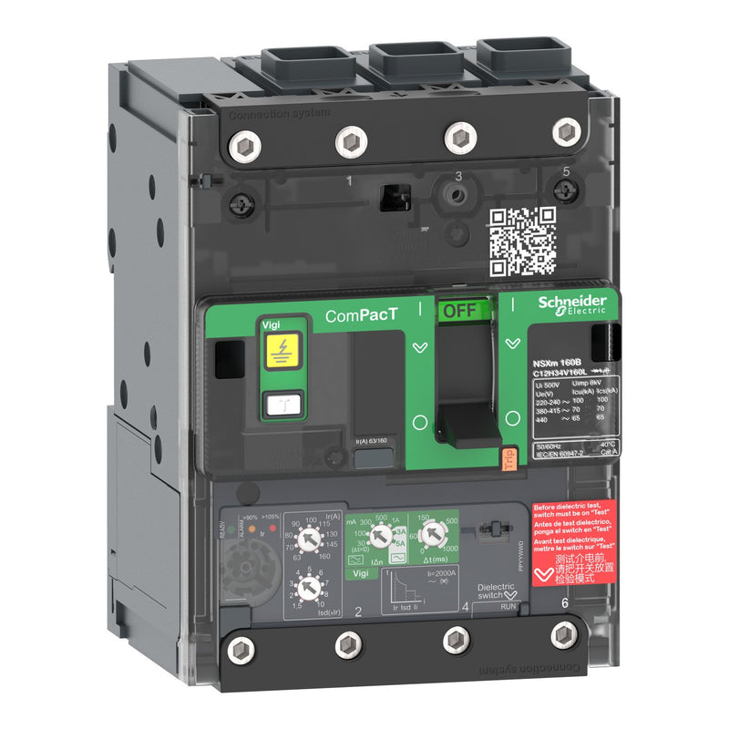Schneider Electric - Leistungsschalter für Trafo-, Generator- und Anlagenschutz Kompaktleistungsschalter C11F34V050L mit Differenzstromsc