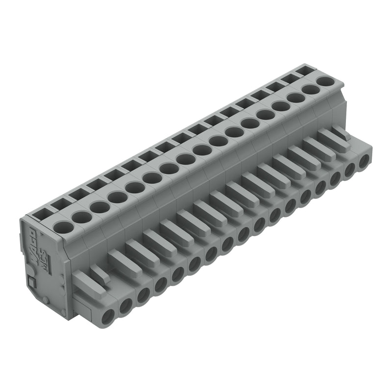 WAGO - Kabelsteckverbinder für Leiterplattensteckverbinder 1-Leiter Federleiste 232-217/026-000 CAGECLAMP 2,5mm²,gr − 25 Stück