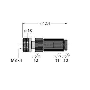 Turck - Rundsteckverbinder, feldkonfektionierbar (Industriesteckverbinder) Kupplung H5141-0