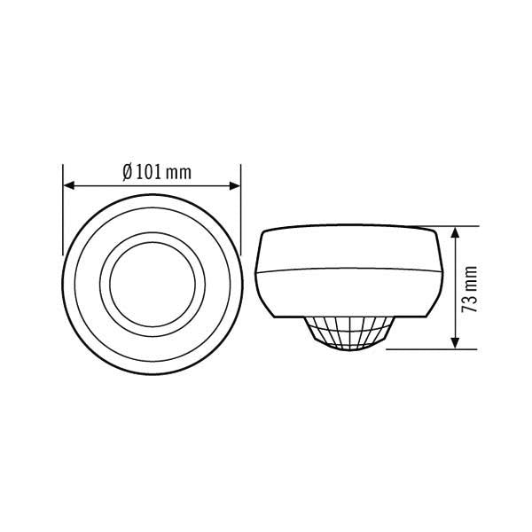 ESYLUX - Bewegungsmelder/Präsenzmelder komplett Decken-Bewegungsmelder MD 360i/24 BASIC SMB 360° AP, fernbedien