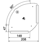 OBO Bettermann - Deckel Bogen für Kabeltragsystem Deckel für 90Grad-Bogen RBD 90 150 A4 B150mm, rostfrei
