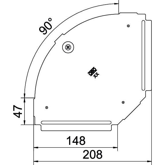 OBO Bettermann - Deckel Bogen für Kabeltragsystem Deckel für 90Grad-Bogen RBD 90 150 A4 B150mm, rostfrei