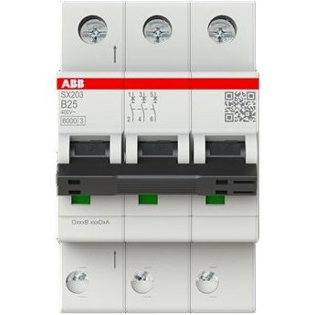 ABB Stotz S&J - Leitungsschutzschalter Sicherungsautomat SX203-B25 6kA, 25A, 3P