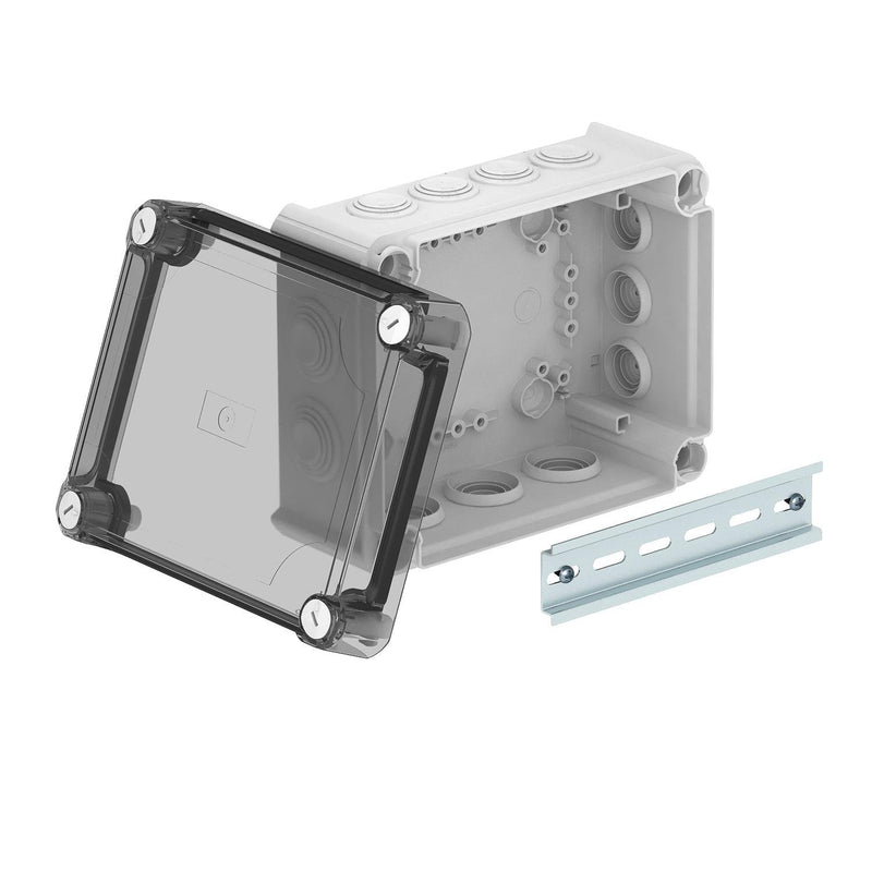 OBO Bettermann - Dose, Gehäuse für Montage auf der Wand/Decke Kabelabzweigkasten T 160 HD TR m. transp. Deckel