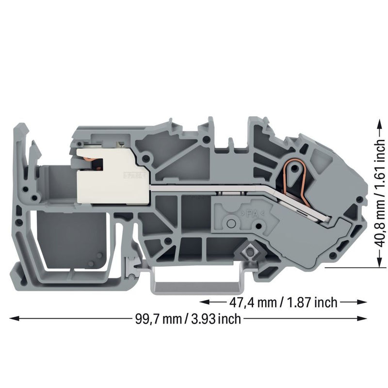 WAGO - Neutralleitertrenn-Reihenklemme 1-Leiter-Potentialauglkle. 2016-7711 16mm² − 20 Stück