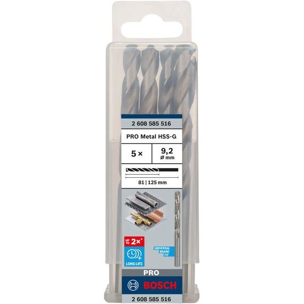 Bosch - Bohrer PRO Metal HSS-G 2608585516 Spiralbohrer 9,2 x