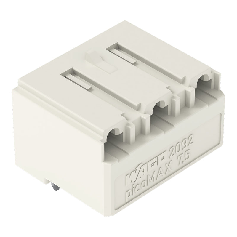 WAGO - Leiterplattensteckverbinder THR-Federleiste abgewink. 2092-3323/200-000 7,5mm,lichtgrau − 100 Stück