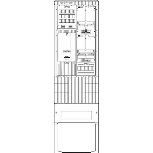 ABN - Zähler-Komplettschrank Zähleranschlusssäule SZ205ZZ2502 2 ZP 5pol