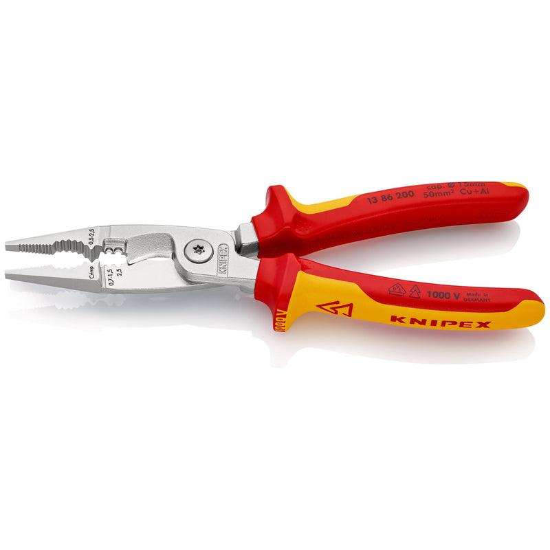 Knipex - Abisolierzange Elektro-Installationszange 13 86 200 200mm