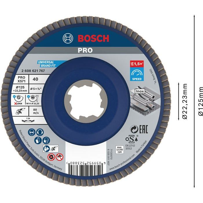 Bosch - Trenn-/Schleifscheibe PRO X571 2608621767 Fächerschleifscheibe
