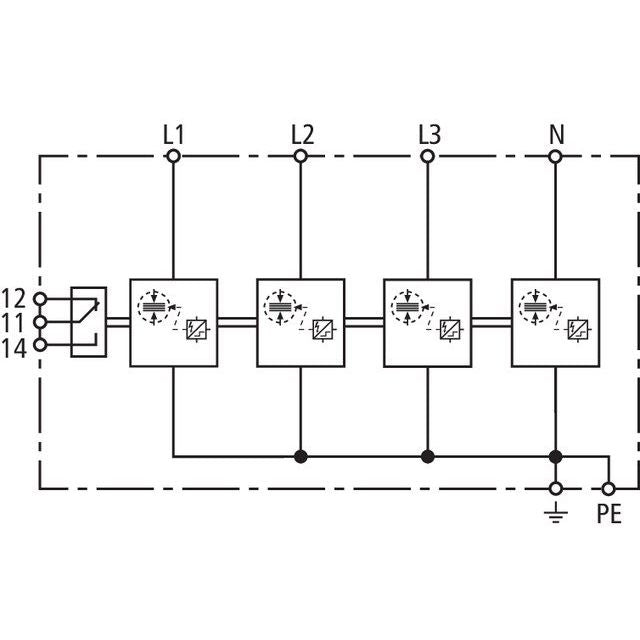 DEHN - Kombi-Ableiter für Energietechnik Anwendungsoptim.Kombi-Abl. DSH B TNS 255 FM Typ 1+2 TN-S-Systeme