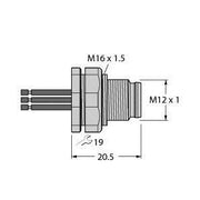 Turck - Konfektioniertes Sensor-Aktor-Kabel Einbauflansch EC-FSFDW4.54-0.5/16