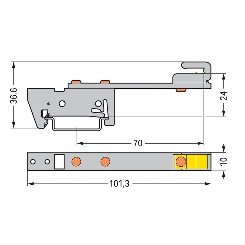 WAGO - Sammelschienenträger Schirmschienenhalter 790-300 Cu 10x3mm − 10 Stück